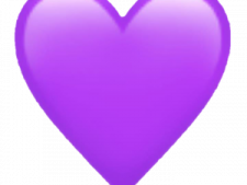 a purple heart balloon on a white background