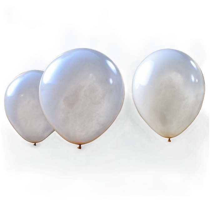three white balloons on a white background