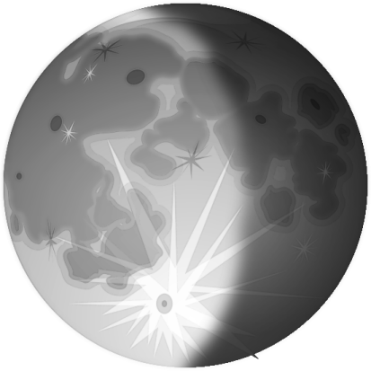 a black and white image of the moon