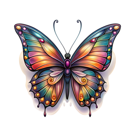 a colorful butterfly tattoo design