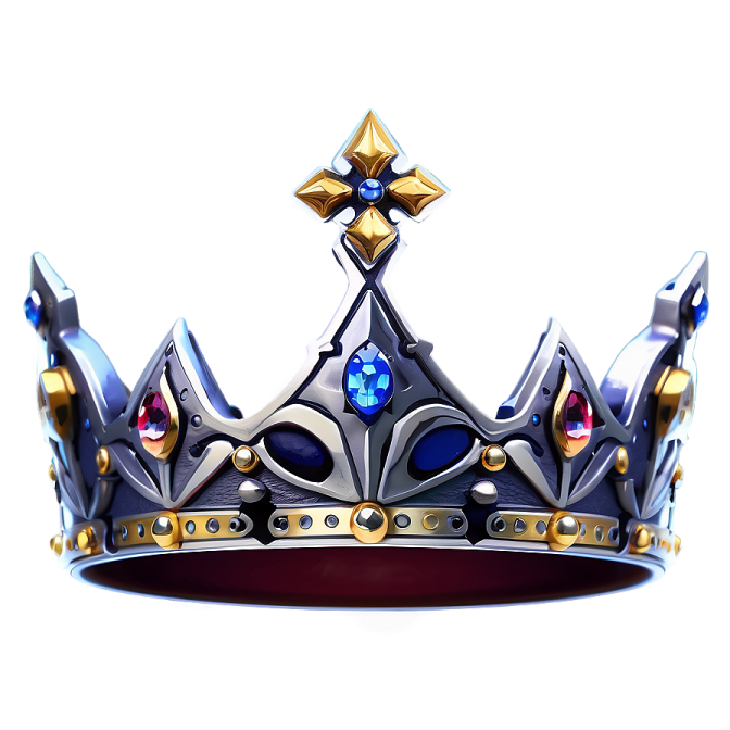 a crown with blue and gold accents