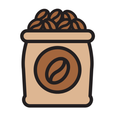a bag of coffee beans