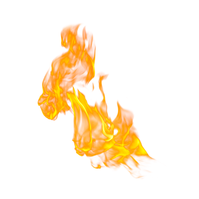 fire on a white background