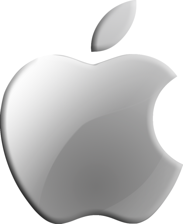 an apple logo on a white background