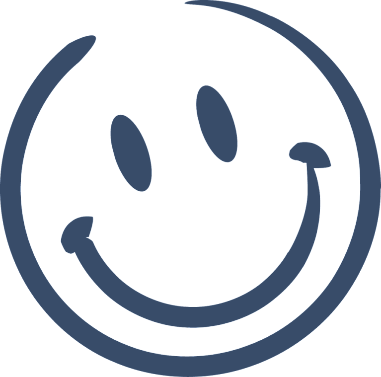 a smiling face in a circle