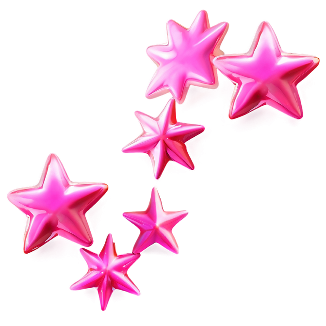 three pink stars on a white background