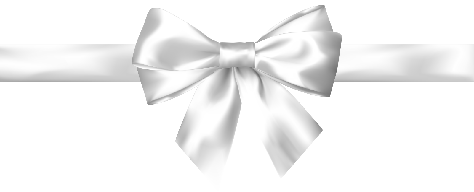 a white ribbon with a bow on it