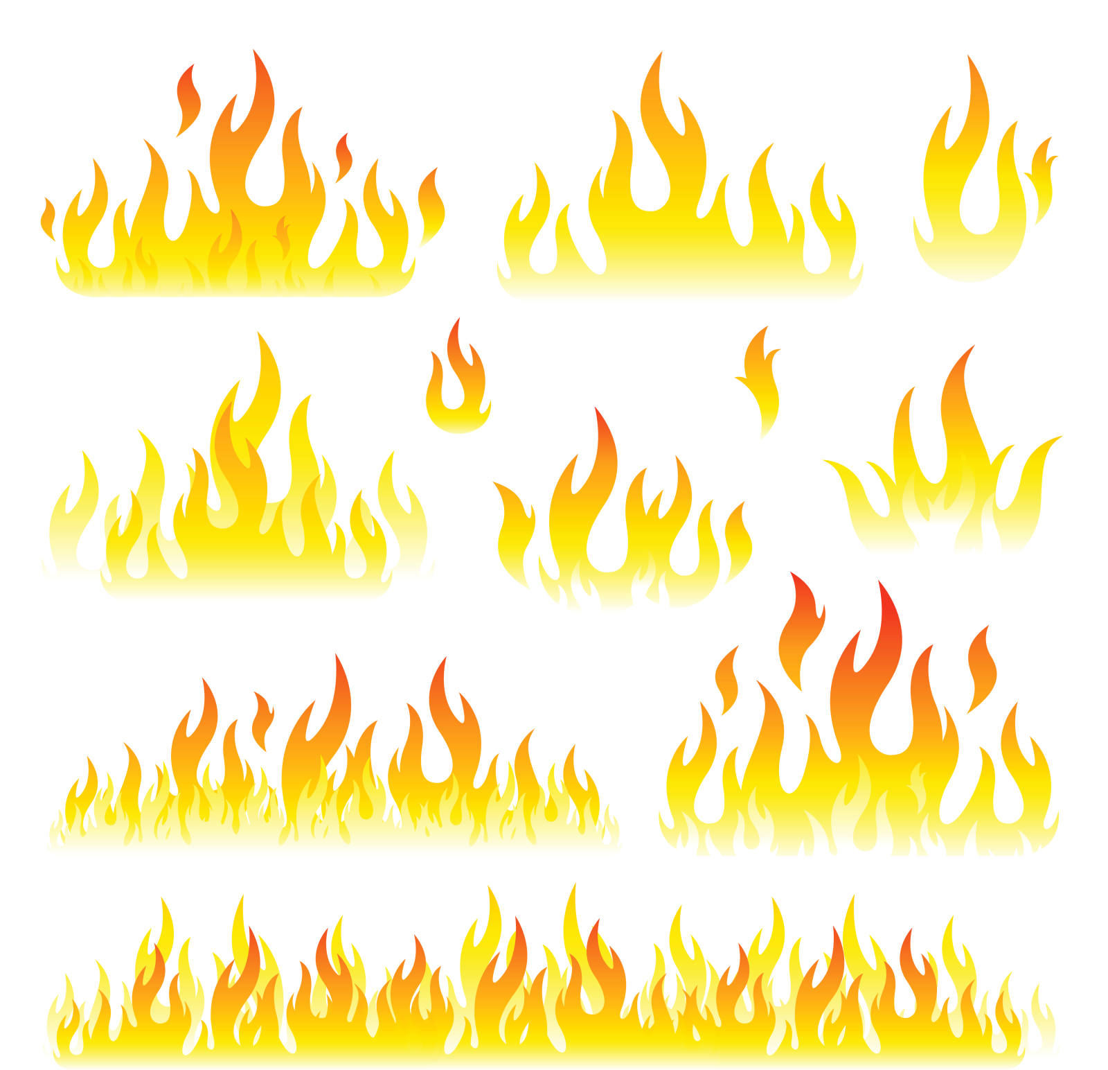a set of fire flames