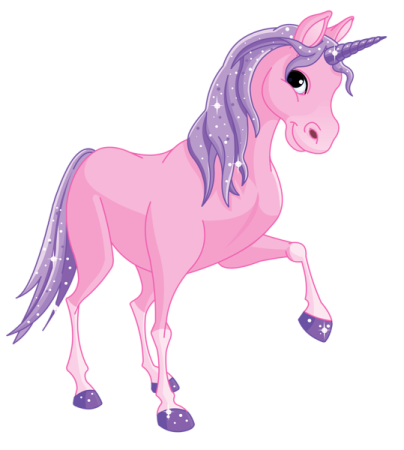 a pink unicorn with stars on its head