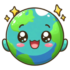 a cartoon earth with a smile on its face